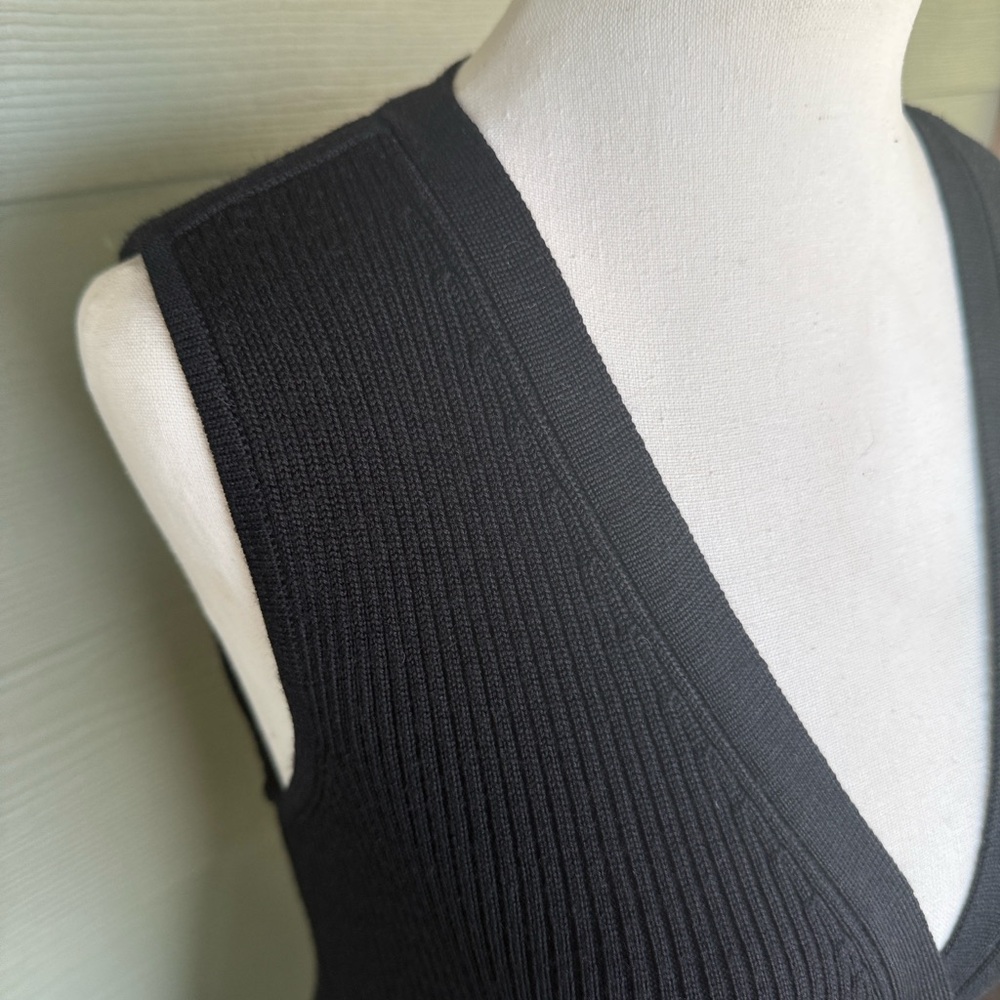 ATM Ribbed Merino Wool Midi Dress - Picture 4 of 13